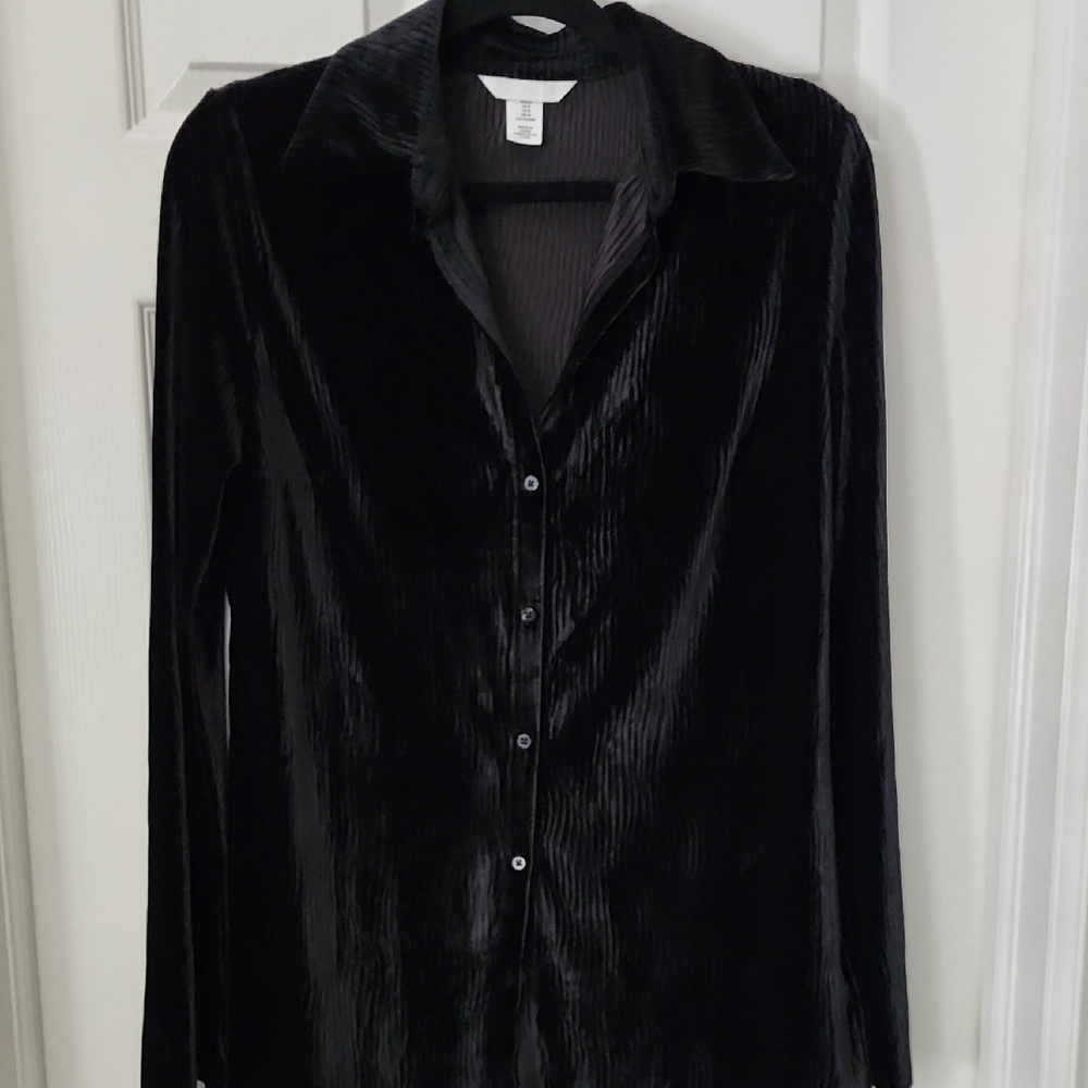 H&M Black Velvet Shirt